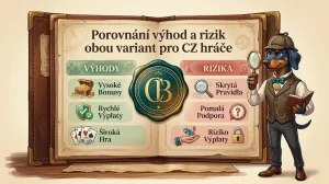 Porovnání výhod a rizik obou variant pro CZ hráče